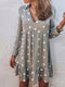 Polka Dot Print Ruffle Mini Dress