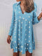 Polka Dot Print Ruffle Mini Dress