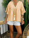 Simple Casual Loose Short Sleeve V Neck Top